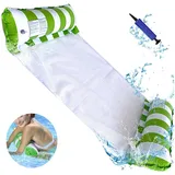 Mutig Luftmatratze Luftmatratze Pool Wasser Hängematte,Aufblasbare Wasserhängematte 4In1, (Mit Netz Aufblasbare Pool Zubehör Spielzeug Spaß, 1-St Poolmatratze mit ergonomischem Design), Große Lastkapazität, Kompakt & Tragbar, für Pool und Strand grün