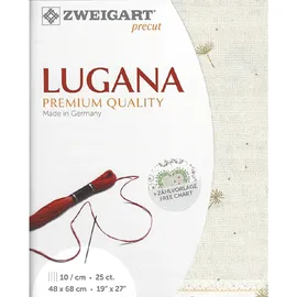 Zweigart Zählstoff LUGANA Precut 25 ct. 3835 Farbe 1459 Löwenzahn, Handarbeitsstoff für Stickerei 48x68 cm