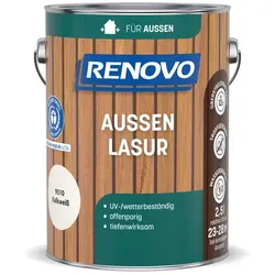 RENOVO Aussenlasur, wb 2,5L kalkweiss wasserbasiert