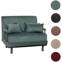 Mendler Schlafsessel HWC-K29, Klappsessel Schlafsofa Gästebett, Liegefläche 190x100cm, Stoff Chenille (370g/m2) - blau-grün