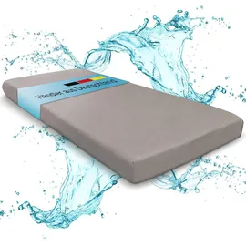 eloneo Spannbettlaken Matratzenschutz wasserdicht 140 x 200 cm grau