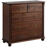 otto home Schubkastenkommode OTTO HOME "Tessin", braun (dunkelbraun), B:90cm H:88cm T:38cm, Sideboards, aus massiver, FSC zertifizierter Kiefer, mit 5 Schubladen