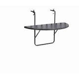 Gardenson Balkonhängetisch Veba, Anthrazit, Metall, rund, 50x8x100 cm, FSC Mix, Europäischer Sicherheitsstandard, Stauraum, wetterbeständig, wetterfest, Balkonmöbel, Balkontische