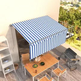 furnicato Markise 250 x 350 cm blau/weiß