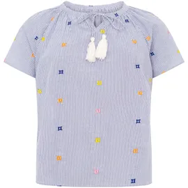Zwillingsherz Kurzarmbluse Stripe & Stitch Blau L/XL
