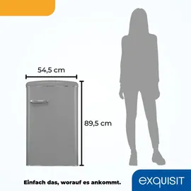 GGV Exquisit RKS120-V-H-160E Retro-Kühlschrank (122 l, 895 mm hoch, Mattschwarz)