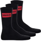 Hugo Rib Label 10267340 Socken 3 Paare Black 43-46