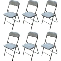 Hti-Living Klappstuhl 6er Set Dima Fabric Grau