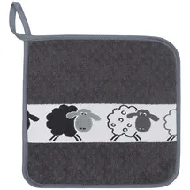 Kracht Küchen Textilien Schäfchen Baumwoll Topflappen 22x22 cm 2er Pack