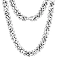 LuxusKollektion Ketten und Armband Set Panzerkette Herren 18K Gold/Weißgold Cuban Link Chain 46-66cm 45.7cm