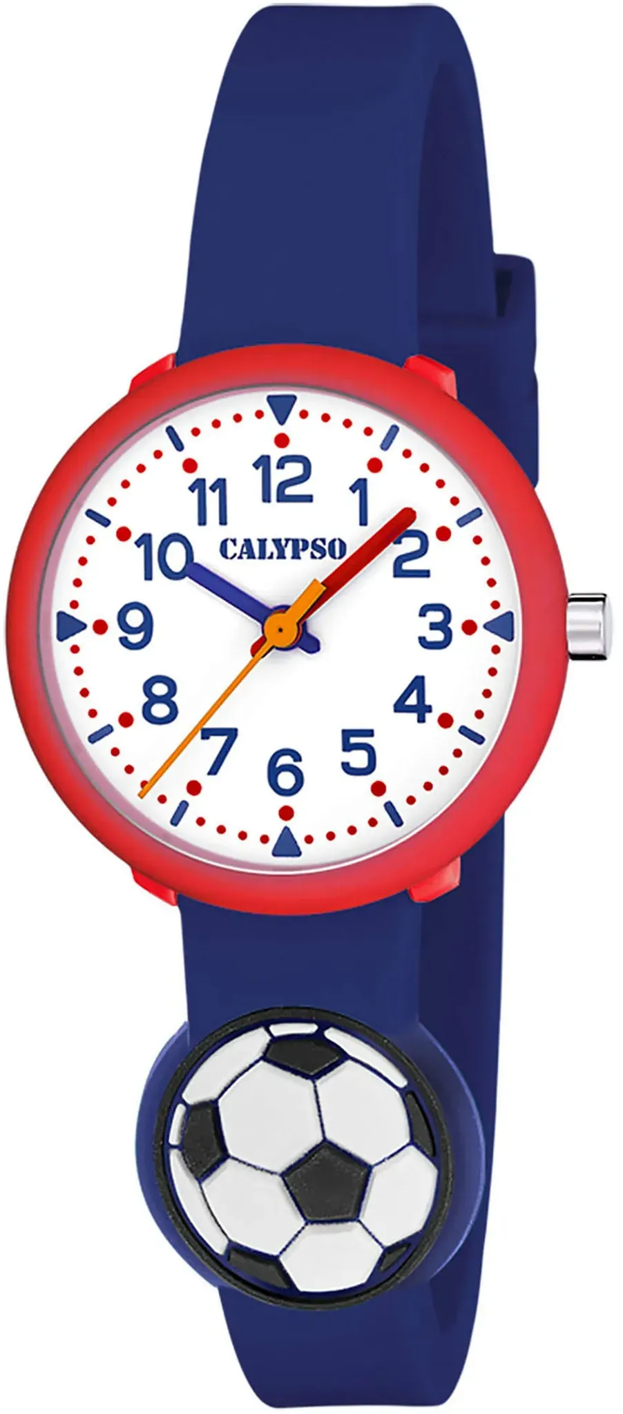 Quarzuhr CALYPSO WATCHES "My First Watch", blau (dunkelblau), Armbanduhren, Jungen, Quarzuhr, Armbanduhr, Kinderuhr, Jungenuhr, Fußball, Geschenkidee, Geburtstag