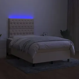 vidaXL Boxspringbett 120 x 200 cm Creme