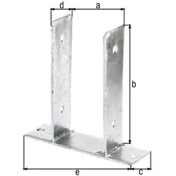 Pfostenträger C-Form zum einbetonieren 91x50x210 mm Stahl feuerverzinkt