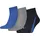 Puma Lifestyle Quarter Sneakersocken 3er Pack Blau/Grau/Schwarz 35-38