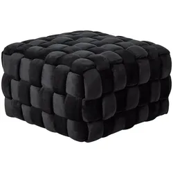 Hocker JAHNKE "WEB ART M", schwarz, B:78cm H:42,5cm T:78cm, Hocker, Hocker, Couchtisch, Beistelltisch gepolstert in edler Flechtoptik