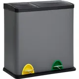 Svita TC2Combo35 Mülleimer Grau 35 Liter 12+23l Treteimer Trennsystem Küche