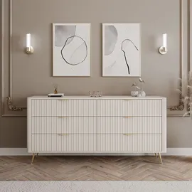 Lukmebel Kommode SCARLETT 6S 163 cm Beige / Gold