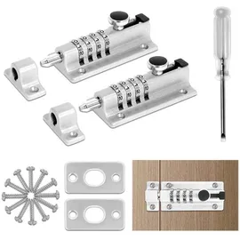 luxuskollektion Türriegel Zahlenschloss 4 stellig 120 mm Edelstahl Silber