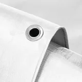 ECD Germany Abdeckplane Gewebeplane mit Ösen 1,5x12m 180g/m2 Weiß, Polyethylen Schimmelresistent Wasserdicht Reißfest Schutzplane Bootsplane