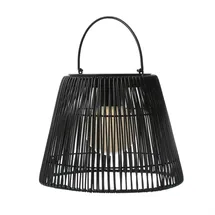 MARELIDA LED Solar Laterne/Hängeleuchte in Rattanoptik Solarleuchte schwarz