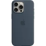 Apple Silikon Case mit MagSafe für iPhone 15 Pro Max Sturmblau