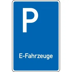 Schild I Parkplatzschild E-Fahrzeuge, Aluminium RA0, reflektierend, 600x900mm