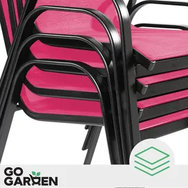 Zolta Metall-Gartenstühle Stapelstuhl 55 x 80 x 89 cm rosa 4 St.