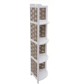 Mendler Eckregal 4 Ablagen 110 x 0 x 0 cm Weiß