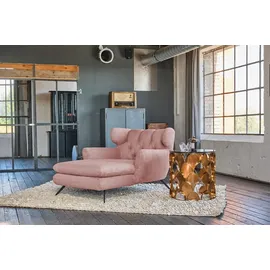 KAWOLA Relaxsessel CHARME Cord 130 x 95 x 160 cm Rosa mit Kissen