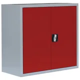 Steelboxx Mehrzweckschrank Aktenschrank Sideboard Büroschrank 75x80x38,3cm (1-St) Mehrzweckschrank abschließbar grau|rot