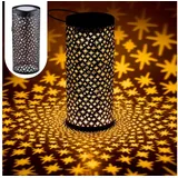 Marrakesch Orient & Mediterran Interior LED Solarleuchte Solarlaterne Solar Laterne Windlicht Lampe Outdoor Joran Schwarz, LED fest integriert, Hängeleuchte schwarz