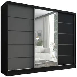 a&j möbelland gmbh Schiebetürenschrank AURELIA 2 200 x 0 x 0 cm Schwarz/Grau