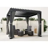 Konifera Pavillon »Palma«, Pergola, mit Lamellendach, Sockelmaß: 300x300 cm oder 400x300 cm, grau