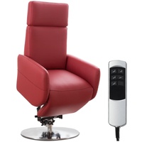 Cavadore TV-Sessel Cobra / Fernsehsessel mit 2 E-Motoren, Akku und Aufstehhilfe / Relaxfunktion, Liegefunktion / Ergonomie M / 71 x 110 x 82 / Echtleder Rot