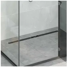 vidaXL Duschabfluss mit Glashülle und 360° Siphon Schwarz 100 cm