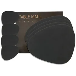 Lind DNA - Geschenkset Curve L, Nupo schwarz (4 Tischsets + 4 Glasuntersetzer)