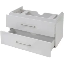 Mendler Premium Waschbeckenunterschrank HWC-D16, Waschtischunterschrank Waschtisch Badmöbel, hochglanz 90cm ~ weiß