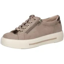 CAPRICE Damen Sneaker flach aus Leder mit Reißverschluss, Braun (Mud Comb), 41 EU