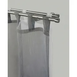 Gardinenstange GARESA "KAPPE", silber (edelstahlfarben), L:120cm Ø:16mm, Metall, Metall, Gardinenstangen, Vorhanggarnitur, verlängerbar, Kappe, edelstahl optik, ohne Ringe