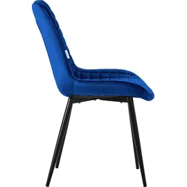 ML-Design Esszimmerstuhl Samt dunkelblau 4er Set