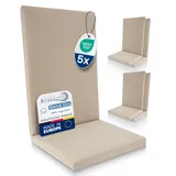 Beautissu 5er Set Premium Hochlehner Auflage 100% Wasserdicht UV-beständig