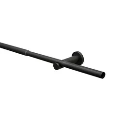 Gardinenstange GARDINIA "Set Sol 1-Lauf", schwarz (schwarz, nickel), Ø:1,9mm, Metall, Gardinenstangen, mit Bohren, Wandmontage, Metall, Gardinenstangen Set aus Metall