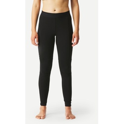 Merino Tights Trekking MT500 lange Unterwäsche Damen, schwarz, L