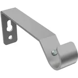 INTERDECO Gardinenstangen Träger und Wandhalter, aus Metall, Silber-Grau, Halterung für Vorhangstangen 16 mm, Abstand 8,5 cm, zur Wandmontage, Typ 1116220