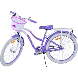 Volare Kinderfahrrad Lovely Fahrrad für Mädchen 26 Zoll in Lila für sicheren Fahrspaß - Weiß