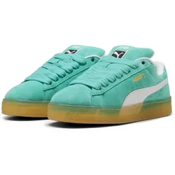 Sneaker PUMA "SUEDE XL", Gr. 40, aquatic, puma weiß, Leder, mehrfarbig, sportlich, Schuhe
