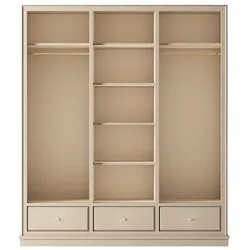 Casa Padrino Luxus Kleiderschrank Beige 200 x 60 x H. 200 cm - Offener Schlafzimmer Schrank - Schlafzimmer Möbel - Hotel Möbel - Luxus Einrichtung - Schlafzimmer Einrichtung - Luxus Möbel