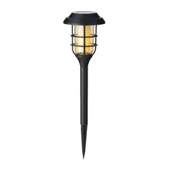 MARELIDA LED Solar Wegleuchte Gartenfackel Flammeneffekt Solarleuchte Garten schwarz