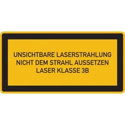 König Werbeanlagen Hinweisschild, Unsichtbare Laserstrahlung Laser Klasse 3B - 105x52 mm Folie selbstklebend