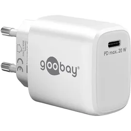 goobay 65406 USB-C PD Schnellladegerät 20 W) Weiß